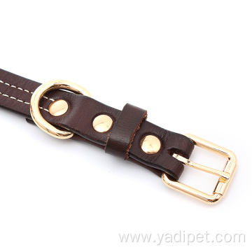 Leather Dog Collar for Small Medium Large Dogs